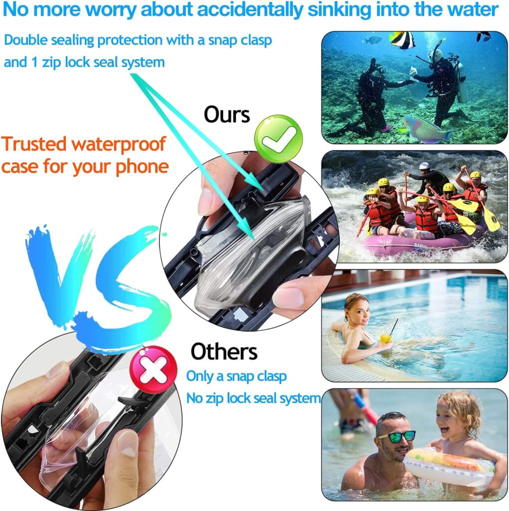 AiRunTech Waterproof Phone Pouch, Cruise Essentials 4-Piece Set, Beach Vacation Kayak Cruise Accessories Must Haves, Waterproof Bag for Travel with Phone Lanyard (2 Phone cases + 2 Fanny Packs)