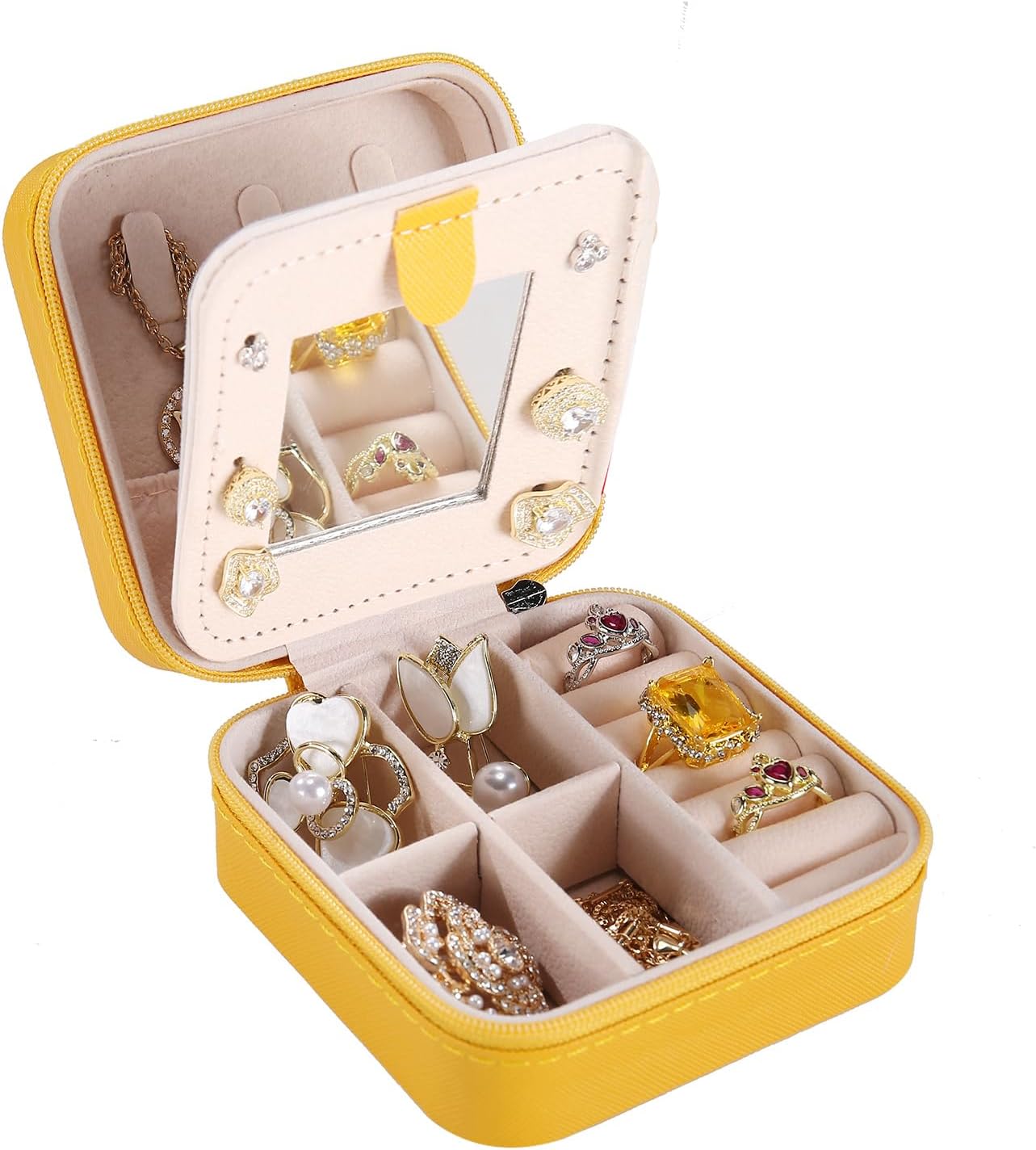 KElofoN Travel Jewelry Case and Organizer with Mirror - Gift for Women and Girls