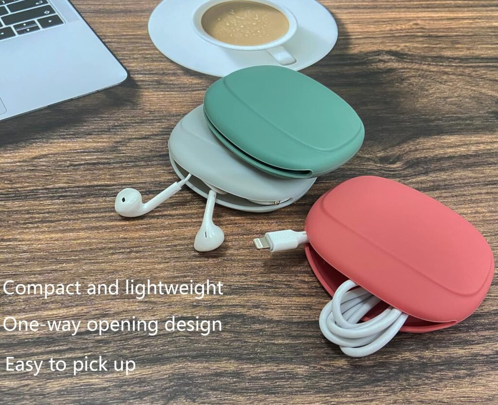 Silicone Headphone Organizer-Data Cable Storage Case-Mini Key Box-Portable Wired Headphone Organizer(Red-Grey-Green-3PCS)