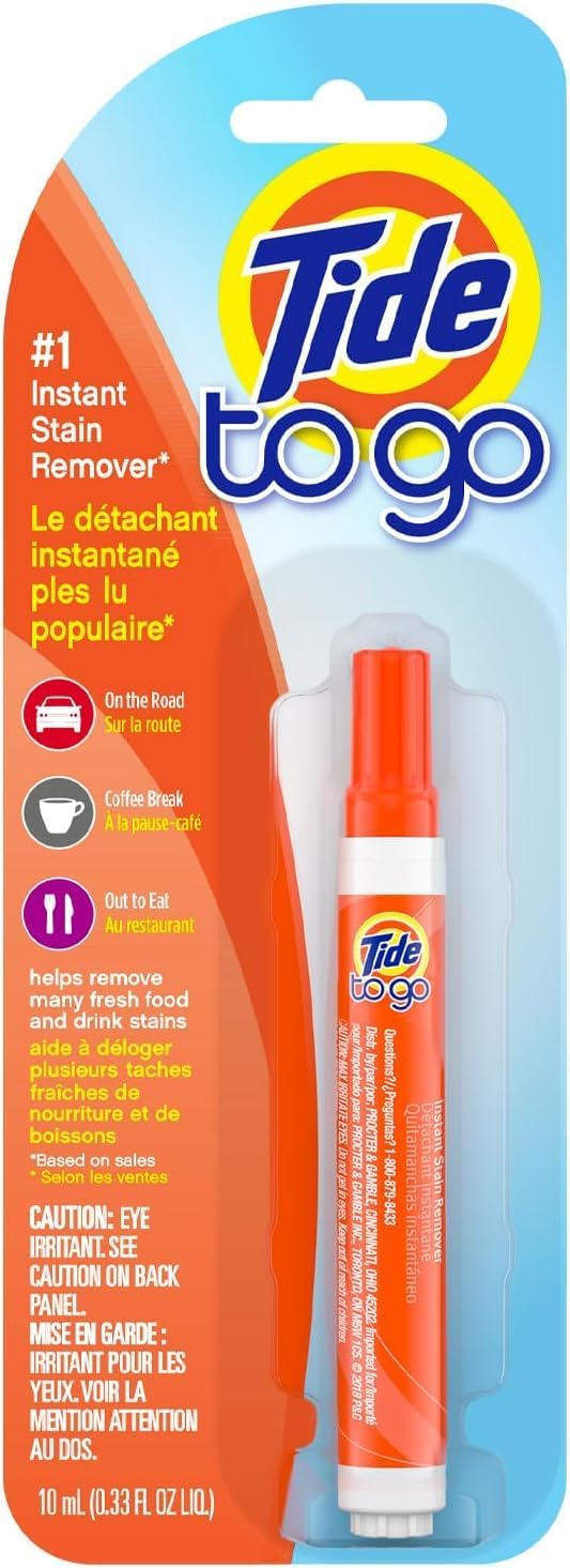 Tide Stain Remover for Clothes, Tide To Go Pen, Instant Stain Remover for Clothes, Travel  Pocket Size, 1 Count (Pack of 1)