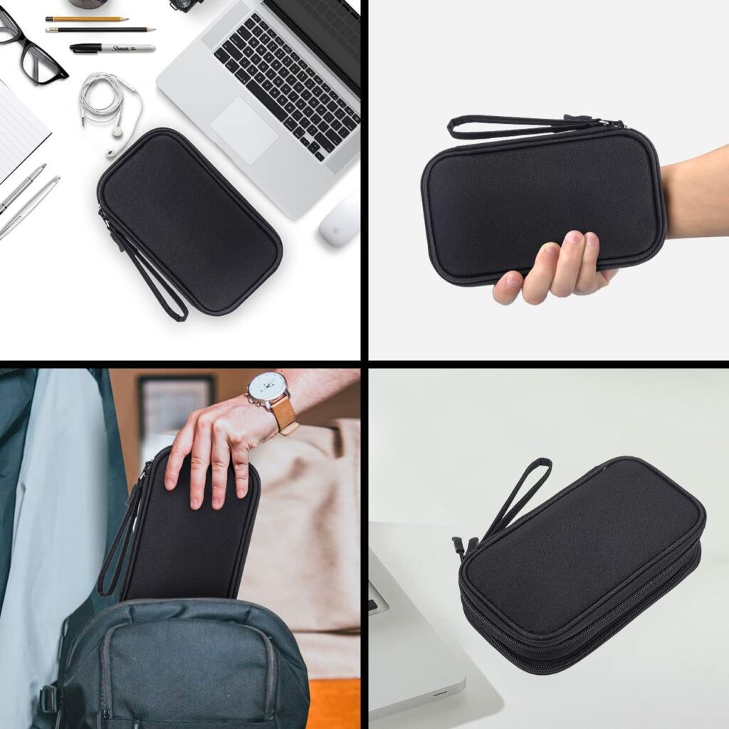 Waterproof Portable Electronic Organizer Bag Travel Accessories Universal Cord Storage Case for Charging Cable, Cell Phone, Power Bank, Kid’s Pens