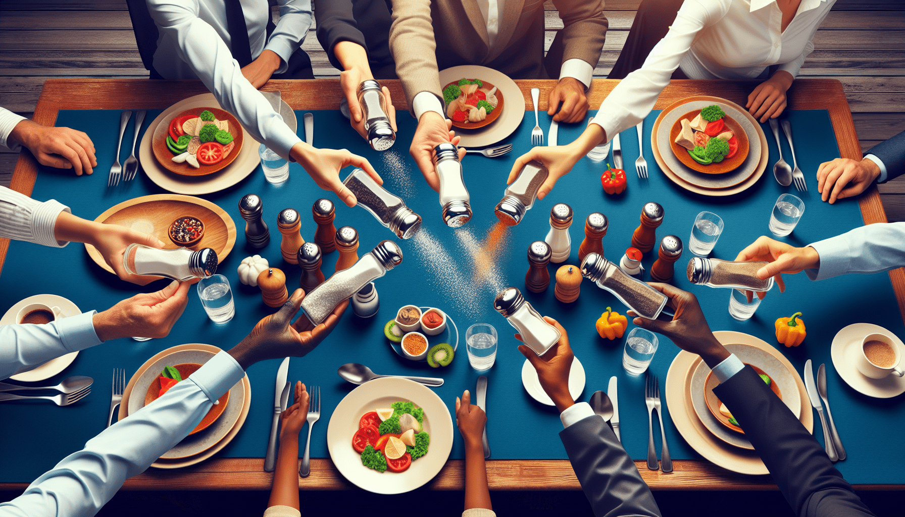 Always pass the salt and pepper together as a courteous gesture.