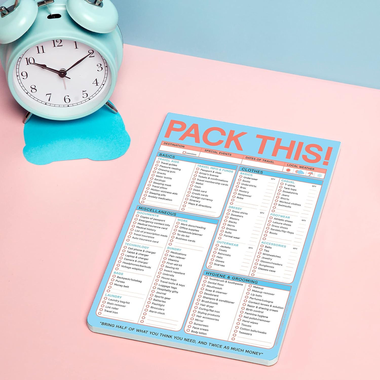 Knock Knock Pack This Pad (Pastel Version) - Packing List Pad  Travel Accessories, 6 x 9-inches