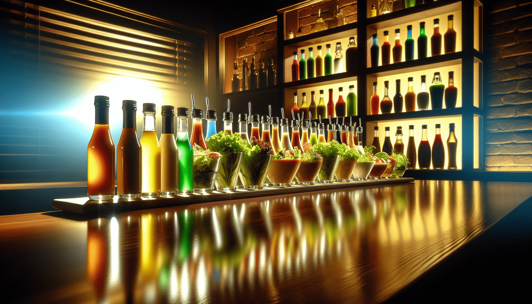 Mass-produced salad dressings at bars