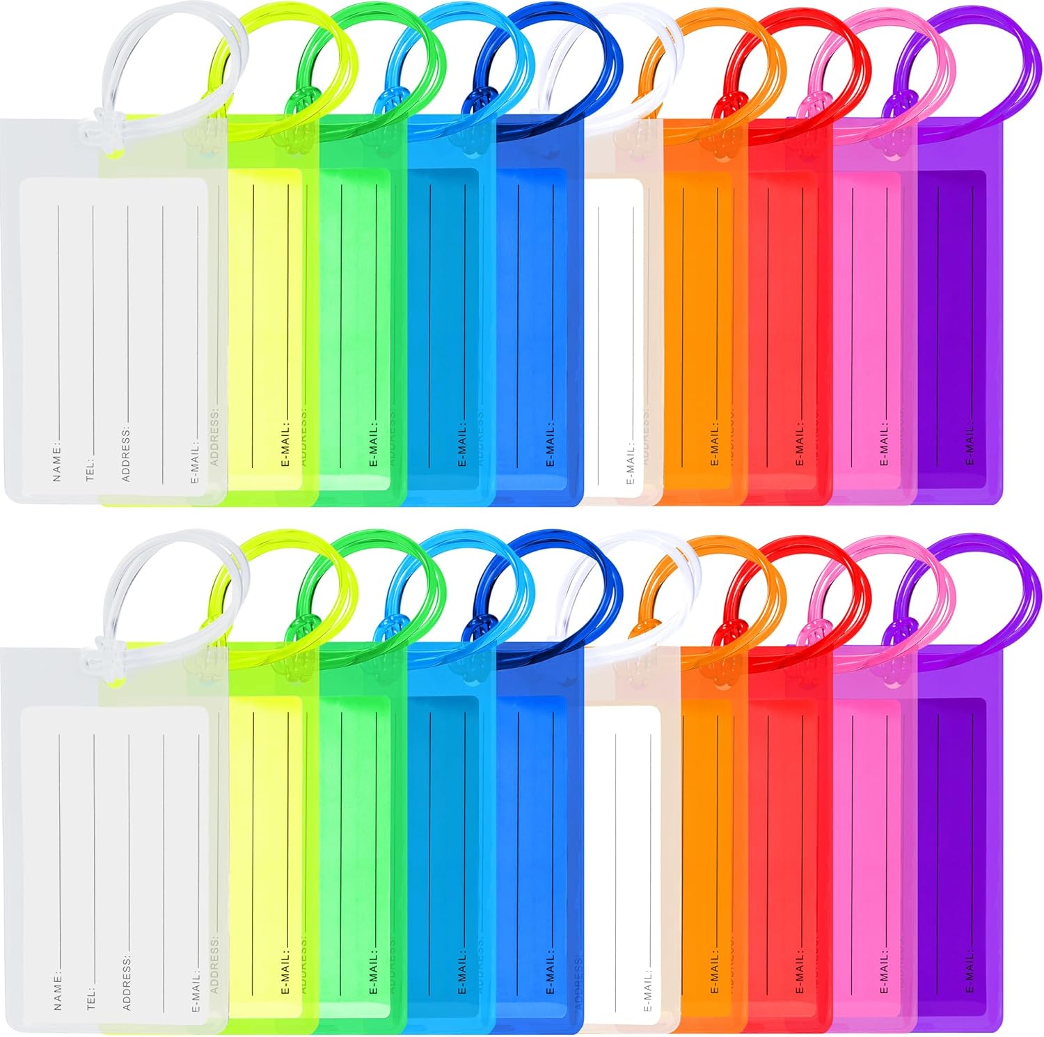 20 Pack Luggage Tags Airplane Travel Essentials for Flying Travel Must Haves Luggage Accessories for Travel Luggage Organizers for Suitcase School Backpack for Kids