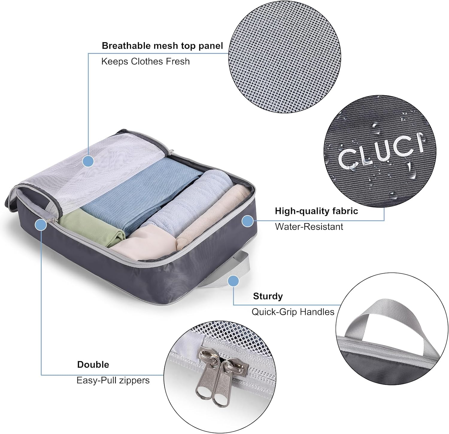 Compression Packing Cubes for Travel,CLUCI 7 Set/4 Set Travel Essentials,Organizer Bags for Luggage,Travel Accessories