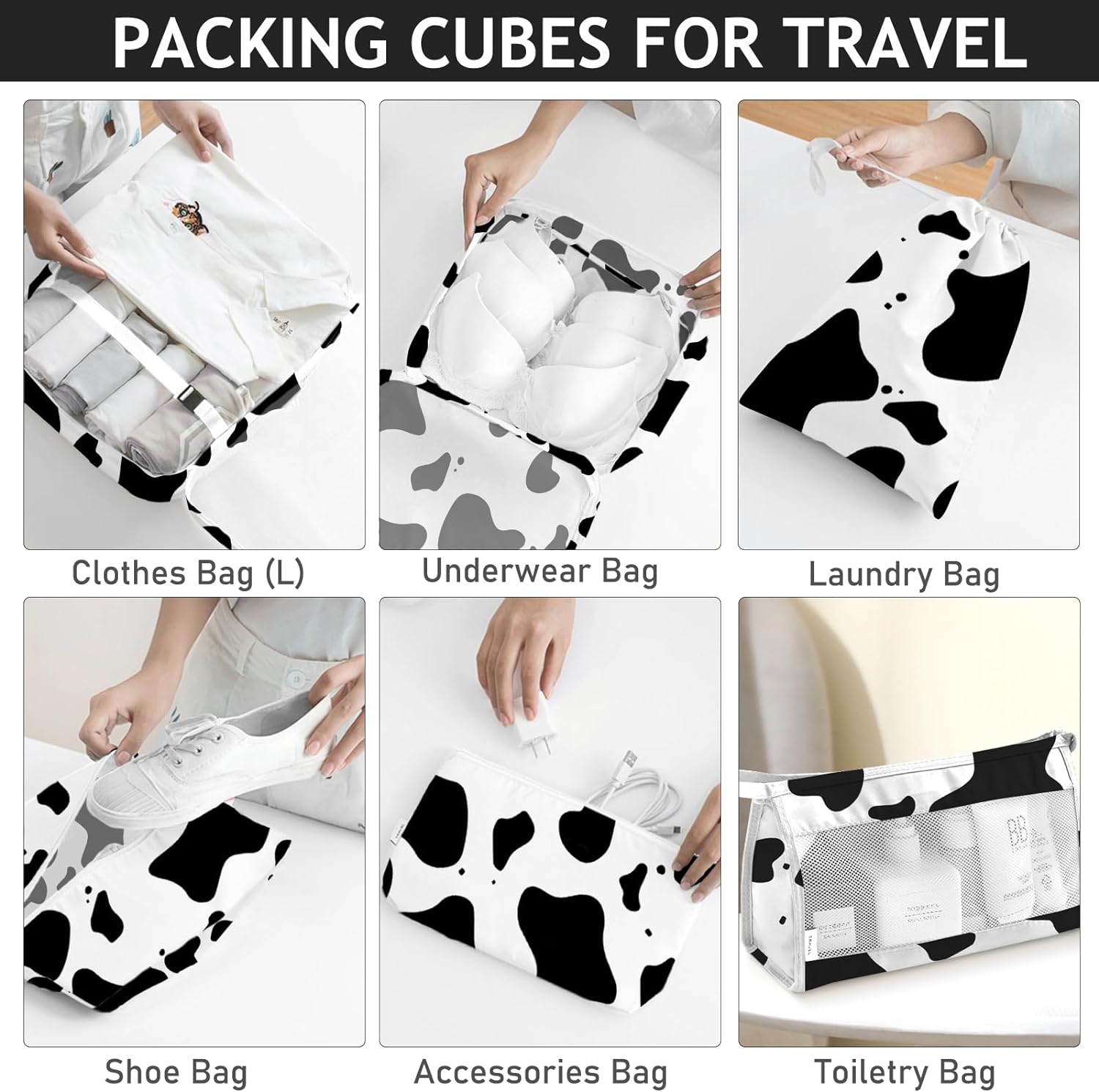 KPX Packing Cubes for Travel, Travel Luggage Packing Organizers, Travel Accessories Large Toiletries Bag for Clothes Shoes Cosmetics Toiletries