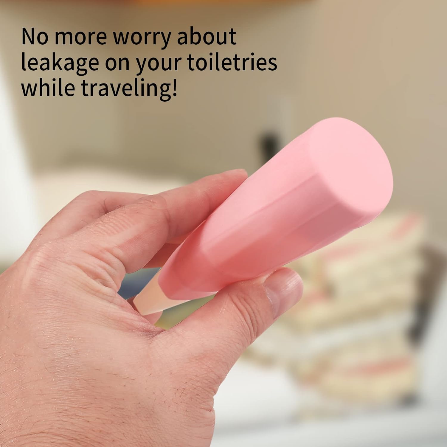 woshilaoDS 4 Pcs Elastic Sleeves for Leak Proofing Travel, Silicone Leak Proof Sleeves, Leak Proofing Travel Silicone Reusable Covers Sleeves Accessory for Travel Toiletries Container in Luggage