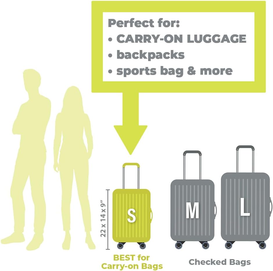 Compression Packing Cubes for Travel - Packing Cubes and Travel Organizers (6 Piece, Green and White)