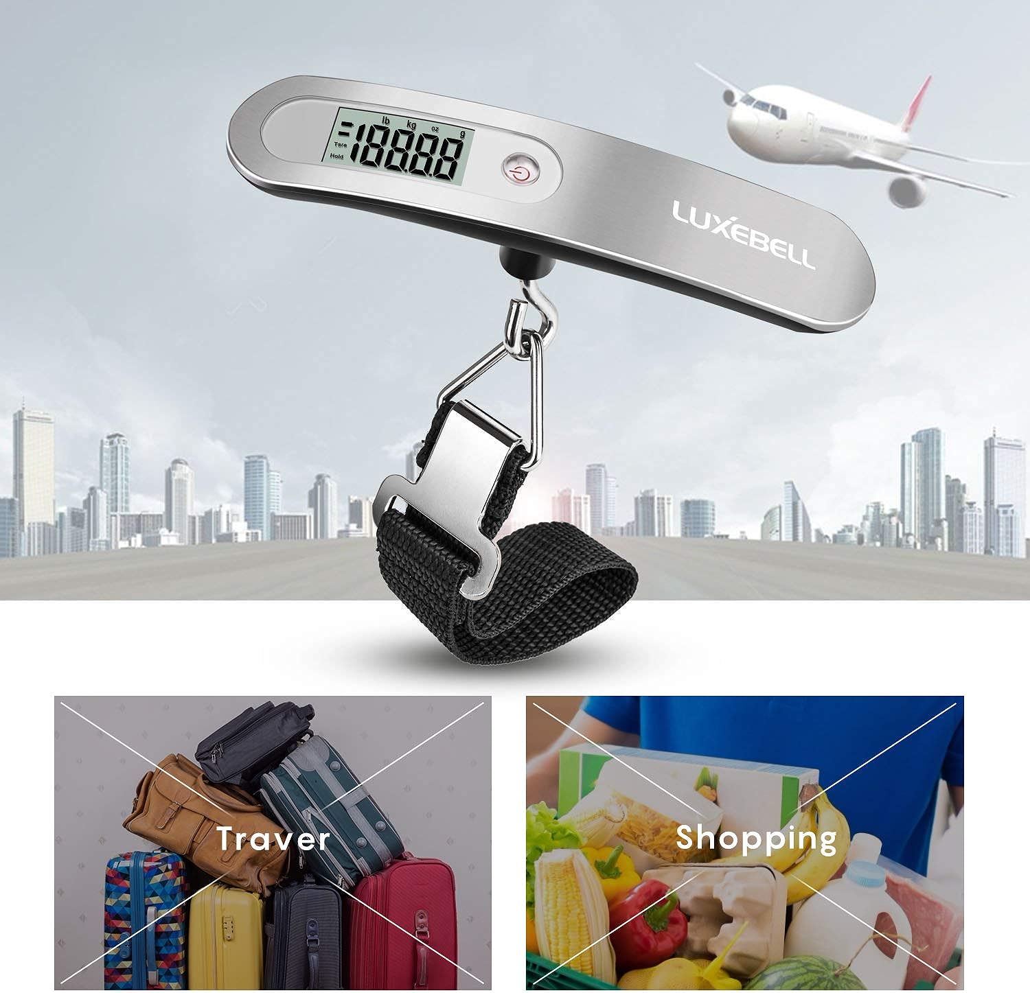 Digital Luggage Scale Gift for Traveler Suitcase Handheld Weight Scale 110lbs