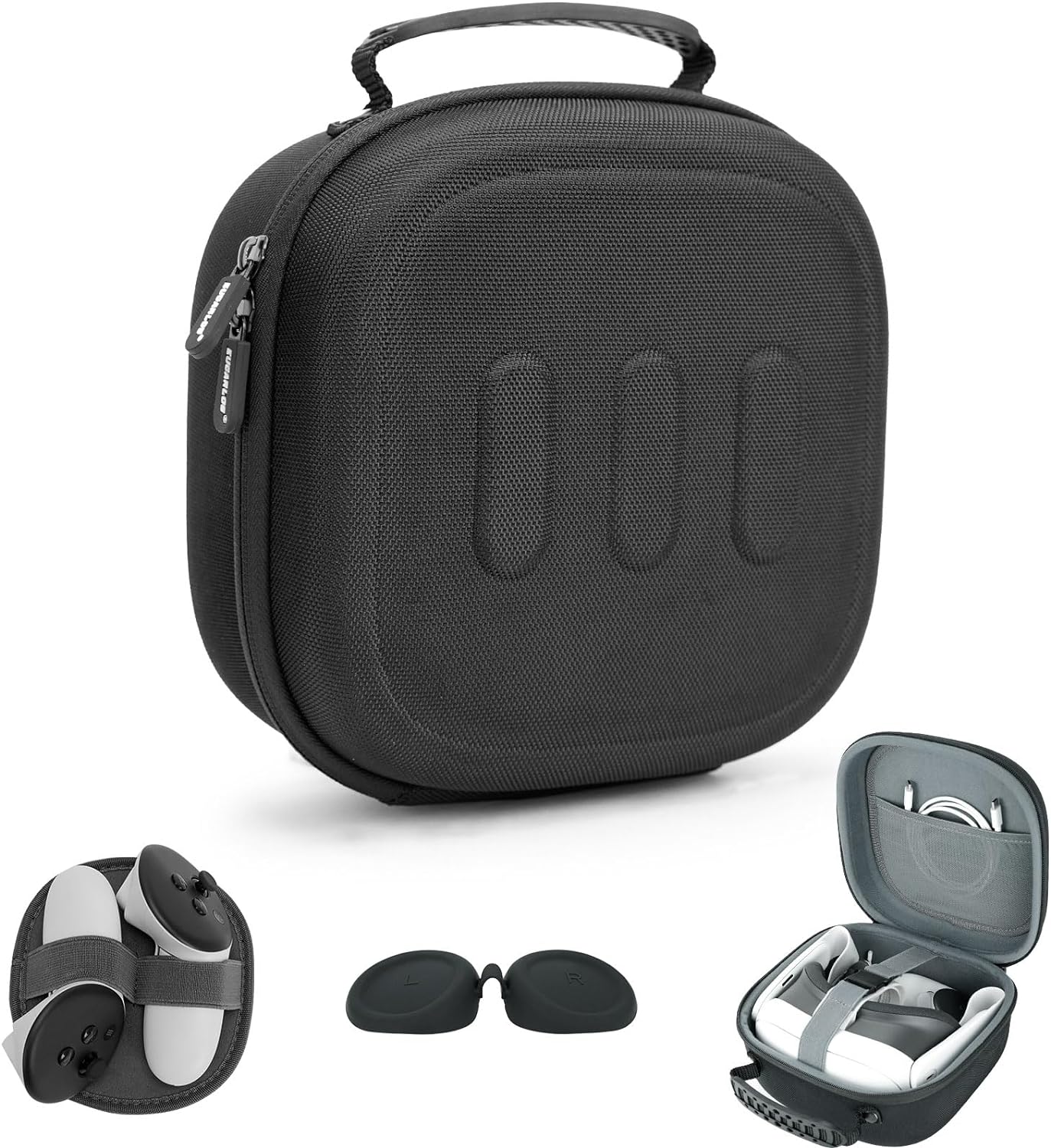 Hard Carrying Case Compatible with Meta Quest 3 / Quest 2 / Vision Pro, VR Gaming Headset and Touch Controllers Travel Case with Lens Cover for Oculus Quest 3/2/ Vision Pro Accessories