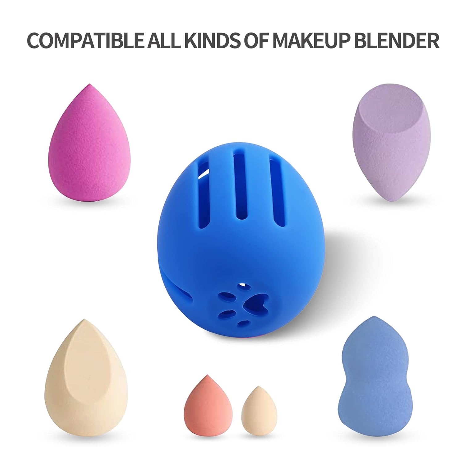 Silicone Makeup Sponge Holder, INTOLIVES Breathable Beauty Sponge Blender Case Beauty Eggs Carrying Case Make-up Sponges Container Shatterproof Makeup Sponge Storage Box for Travel